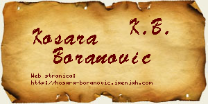 Kosara Boranović vizit kartica